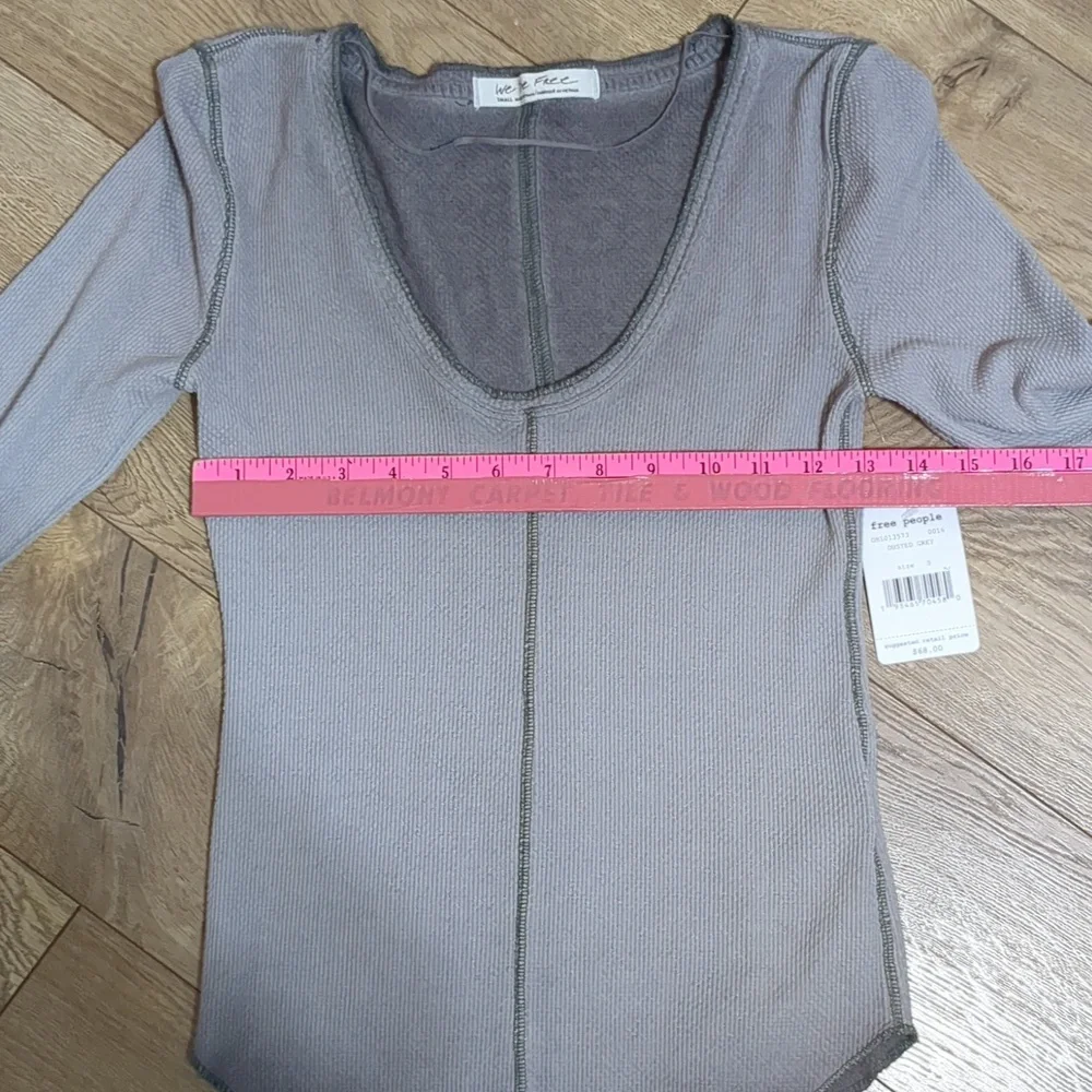 We the Free Dark Side Distressed Ombre Scoop Neck Thermal Top size Small - Picture 9 of 12